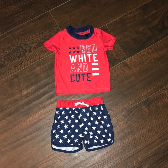 carters Other - Red White & Blue rash guard boys swimsuit